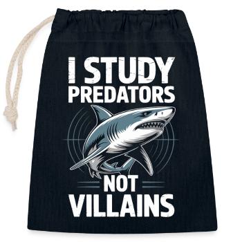I study predators, not villains - - Closable cotton gift bag (25x30cm) - navy - Front