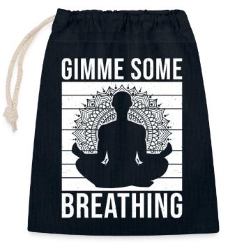 Pilates Enthusiasts Gimme Some Breathing Pilates - Closable cotton gift bag (25x30cm) - navy - Front