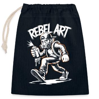 Rebel Art Graffiti Street Artist Sprayer Urban - Closable cotton gift bag (25x30cm) - navy - Front
