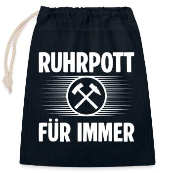 Ruhrpott Fuer immer - Verschließbarer Geschenkbeutel aus Baumwolle (25x30cm) - Navy - Vorne