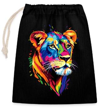 Lioness Lioness Mom Lioness Lionesses Mom Wild Lions - Closable cotton gift bag (25x30cm) - black - Front