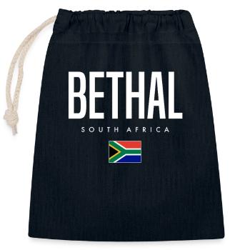 Bethal, South Africa - Closable cotton gift bag (25x30cm) - navy - Front