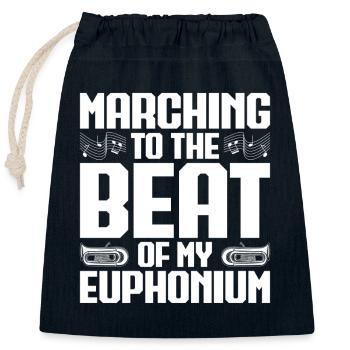 Baritone Player Marching The Beat Euphonium - Closable cotton gift bag (25x30cm) - navy - Front
