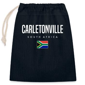 Carletonville, South Africa - Closable cotton gift bag (25x30cm) - navy - Front