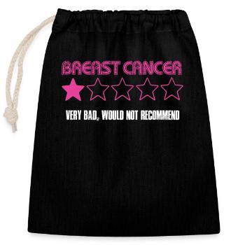 Breast Cancer Review - Closable cotton gift bag (25x30cm) - black - Front