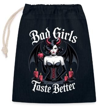 Bad Girls Taste Better! Goth Gothic Emo Baddie - Closable cotton gift bag (25x30cm) - navy - Front