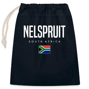 Nelspruit, South Africa - Closable cotton gift bag (25x30cm) - navy - Front