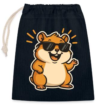 Lässiger Hamster mit Sonnenbrille - Verschließbarer Geschenkbeutel aus Baumwolle (25x30cm) - Navy - Vorne