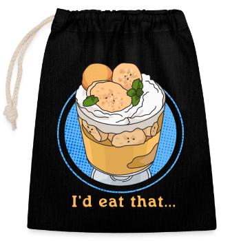 Banana Pudding Banana Pudding Gift - Closable cotton gift bag (25x30cm) - black - Front