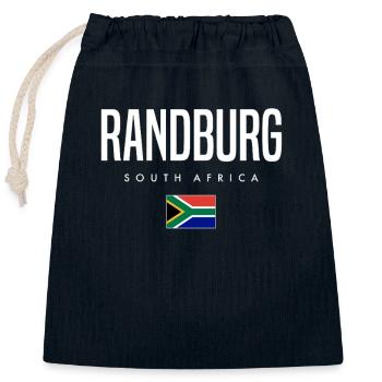 Randburg, South Africa - Closable cotton gift bag (25x30cm) - navy - Front