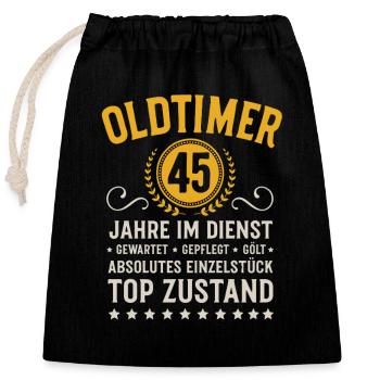 Anniversaire de l’entreprise 45 ans Anniversaire - Sac cadeau en coton avec cordon (25 x 30 cm) - noir - Devant