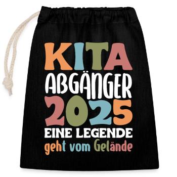 Daycare graduate: 2025 a legend leaves the site - Closable cotton gift bag (25x30cm) - black - Front