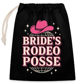 Disco Coirl Western Enterrement de vie de jeune fille - Sac cadeau en coton avec cordon (25 x 30 cm) - noir - Devant