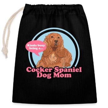 Cocker Spaniel Maman Cocker Spaniel Cadeaux - Sac cadeau en coton avec cordon (25 x 30 cm) - noir - Devant