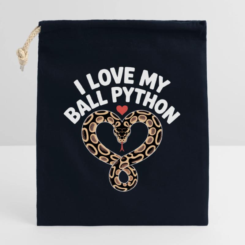 J’adore mon python royal ! Roi python Sac cadeau en coton avec cordon (25 x 30 cm)