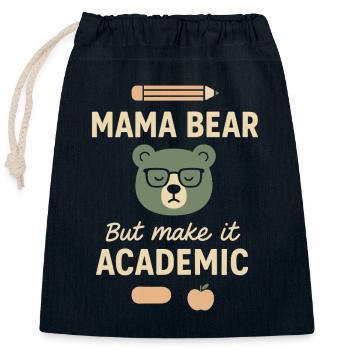 Homeschool Mom Mama Bear Homeschooling Geschenk - Verschließbarer Geschenkbeutel aus Baumwolle (25x30cm) - Navy - Vorne