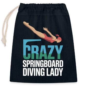 Diving diving board - Closable cotton gift bag (25x30cm) - navy - Front