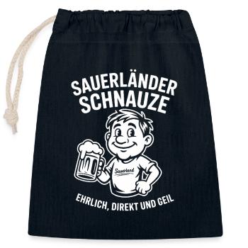 Sauerländer museau honnête, direct et corné - Sac cadeau en coton avec cordon (25 x 30 cm) - bleu marine - Devant