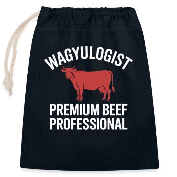 Wagyulogist Wagyu Beef Grill Master Japan Steak - Closable cotton gift bag (25x30cm) - navy - Front