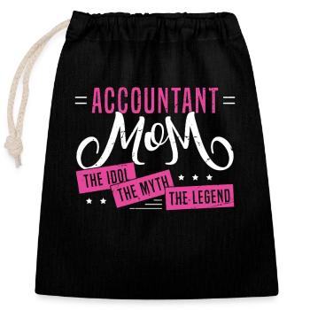 Comptable Maman L’idole Le mythe Analyse des données - Sac cadeau en coton avec cordon (25 x 30 cm) - noir - Devant