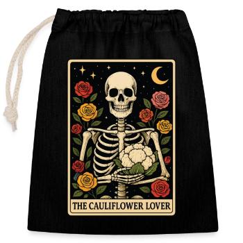 Tarot de chou-fleur - Sac cadeau en coton avec cordon (25 x 30 cm) - noir - Devant