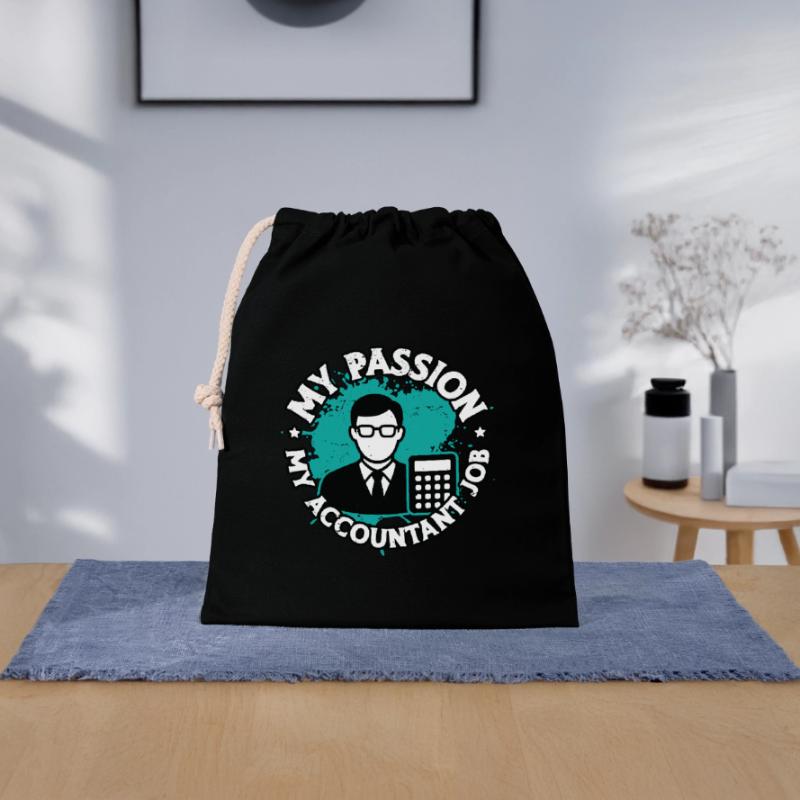 Comptabilité Ma passion Mon comptable Comptable Comptable Sac cadeau en coton avec cordon (25 x 30 cm)