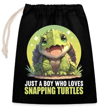 Snapping Turtles Snapping Turtle - Closable cotton gift bag (25x30cm) - black - Front