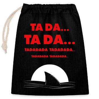 TA DA... Shark Fin & Soundtrack Joke - Closable cotton gift bag (25x30cm) - black - Front