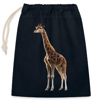 Giraffe Africa Love Safari Wilderness Cute Giraffes - Closable cotton gift bag (25x30cm) - navy - Front