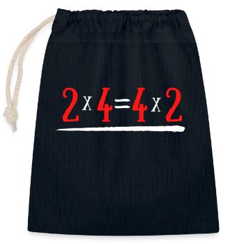 Gleichung Mathematik Humor 2*4= 4*2 - Verschließbarer Geschenkbeutel aus Baumwolle (25x30cm) - Navy - Vorne