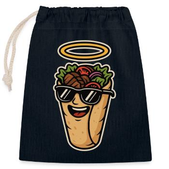 Holy kebab – collation du paradis - Sac cadeau en coton avec cordon (25 x 30 cm) - bleu marine - Devant