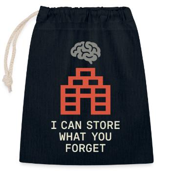 Mémoire Athlète Mnémotechnique Entraînement cérébral Mental - Sac cadeau en coton avec cordon (25 x 30 cm) - bleu marine - Devant