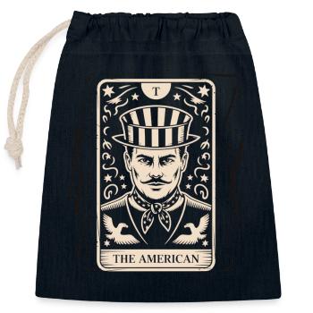 La chemise de tarot américain - Sac cadeau en coton avec cordon (25 x 30 cm) - bleu marine - Devant