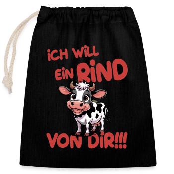 I Want A Cow Of You Griller Humor - Closable cotton gift bag (25x30cm) - black - Front