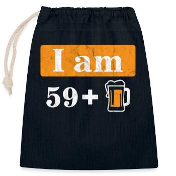 I'm 59 plus beer 60th birthday - Closable cotton gift bag (25x30cm) - navy - Front