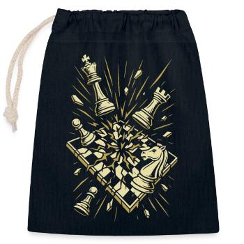 Chess Explosion Masterpiece - Closable cotton gift bag (25x30cm) - navy - Front
