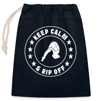 Diving diving board - Closable cotton gift bag (25x30cm) - navy - Front