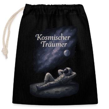 Cosmic Dreamer Space Fantasy - Closable cotton gift bag (25x30cm) - black - Front