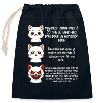 Bing Watcher Series - Movie Humor - Closable cotton gift bag (25x30cm) - navy - Front