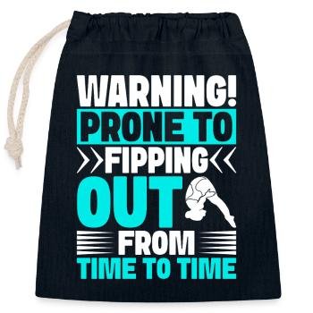 Diving diving board - Closable cotton gift bag (25x30cm) - navy - Front