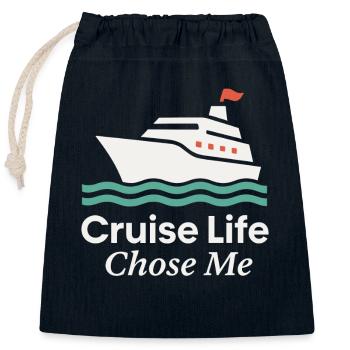 Cruise Addict Funny Cruise Loyalty Ocean - Closable cotton gift bag (25x30cm) - navy - Front