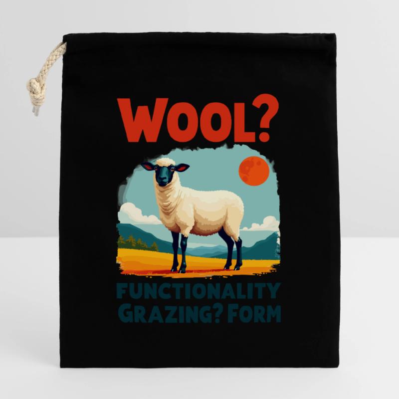 Wool? Functionality Willow? Form - Sheep Closable cotton gift bag (25x30cm)