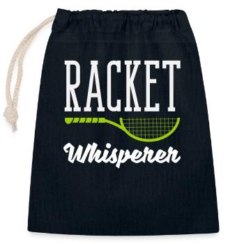 Racket Whisperer Tennis Spieler Design - Verschließbarer Geschenkbeutel aus Baumwolle (25x30cm) - Navy - Vorne