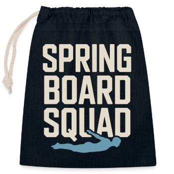 Diving diving board - Closable cotton gift bag (25x30cm) - navy - Front