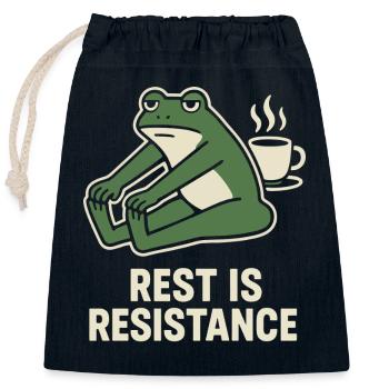 Le calme est résistance, pleine conscience, affirmation - Sac cadeau en coton avec cordon (25 x 30 cm) - bleu marine - Devant