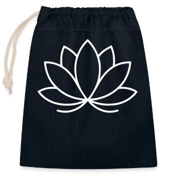 Mental Health Affirmation Lotus Flower - Closable cotton gift bag (25x30cm) - navy - Front