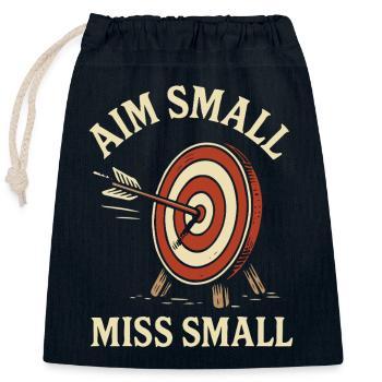 Aim Small Miss Small Archery Archer - Closable cotton gift bag (25x30cm) - navy - Front