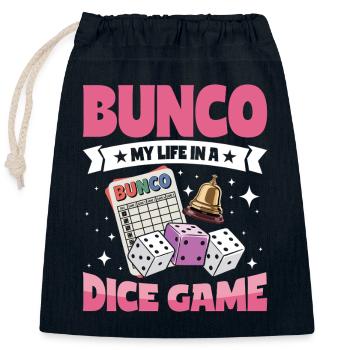 Bunco Leben Würfelspiele - Verschließbarer Geschenkbeutel aus Baumwolle (25x30cm) - Navy - Vorne