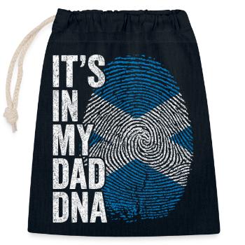 Scottish Flag Scottish Dad Footprint - Closable cotton gift bag (25x30cm) - navy - Front
