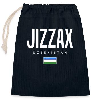 Jizzax Ouzbékistan - Sac cadeau en coton avec cordon (25 x 30 cm) - bleu marine - Devant